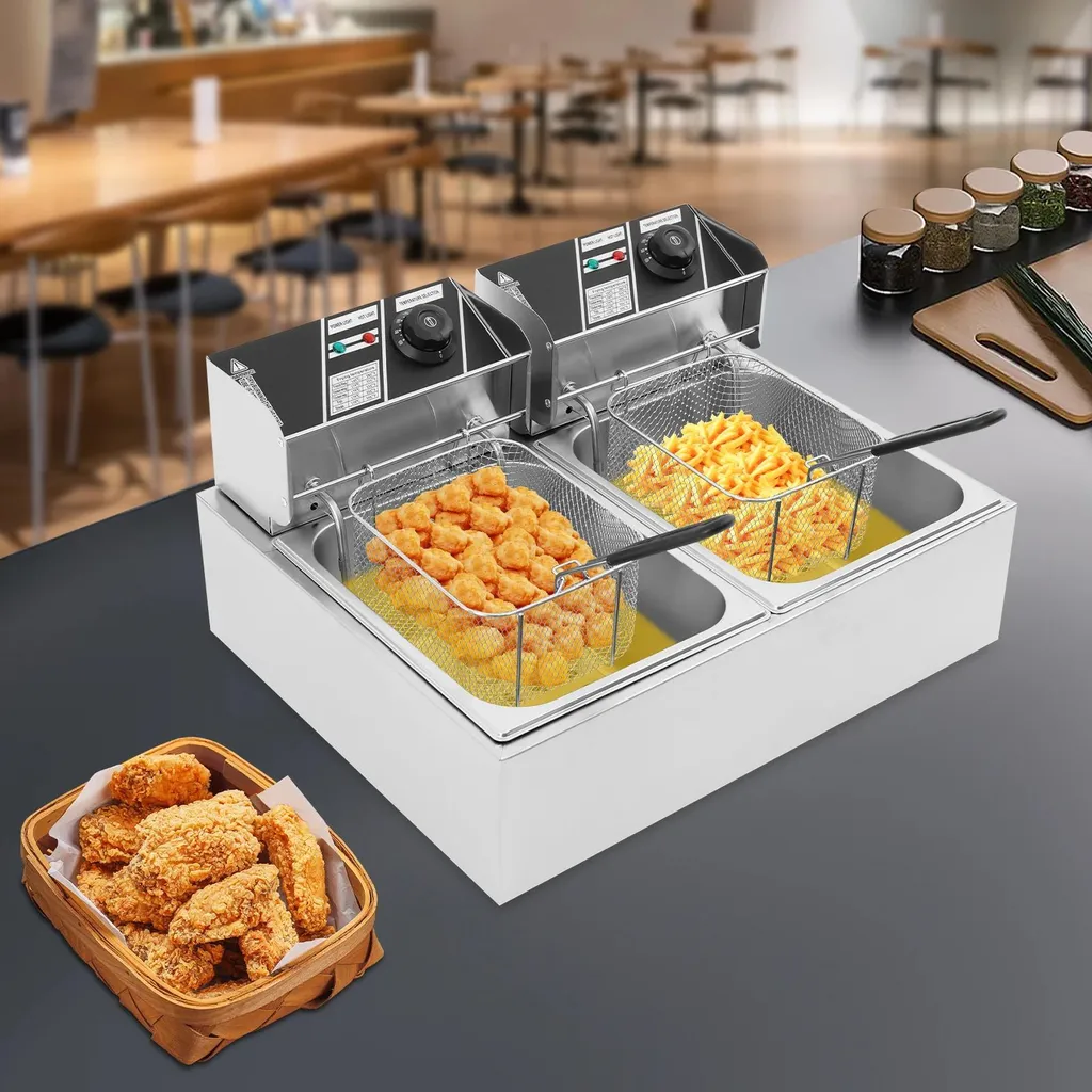 Friteuse électrique double 12L pour frites et snacks croustillants - 5
