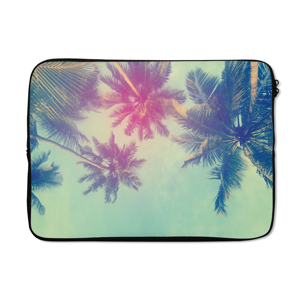 MuchoWow Laptop Hülle 13 Zoll Palmen - Palmenblätter - Sommer - Tropisch Laptoptasche - Laptophülle - Sleeve - Rundumschutz