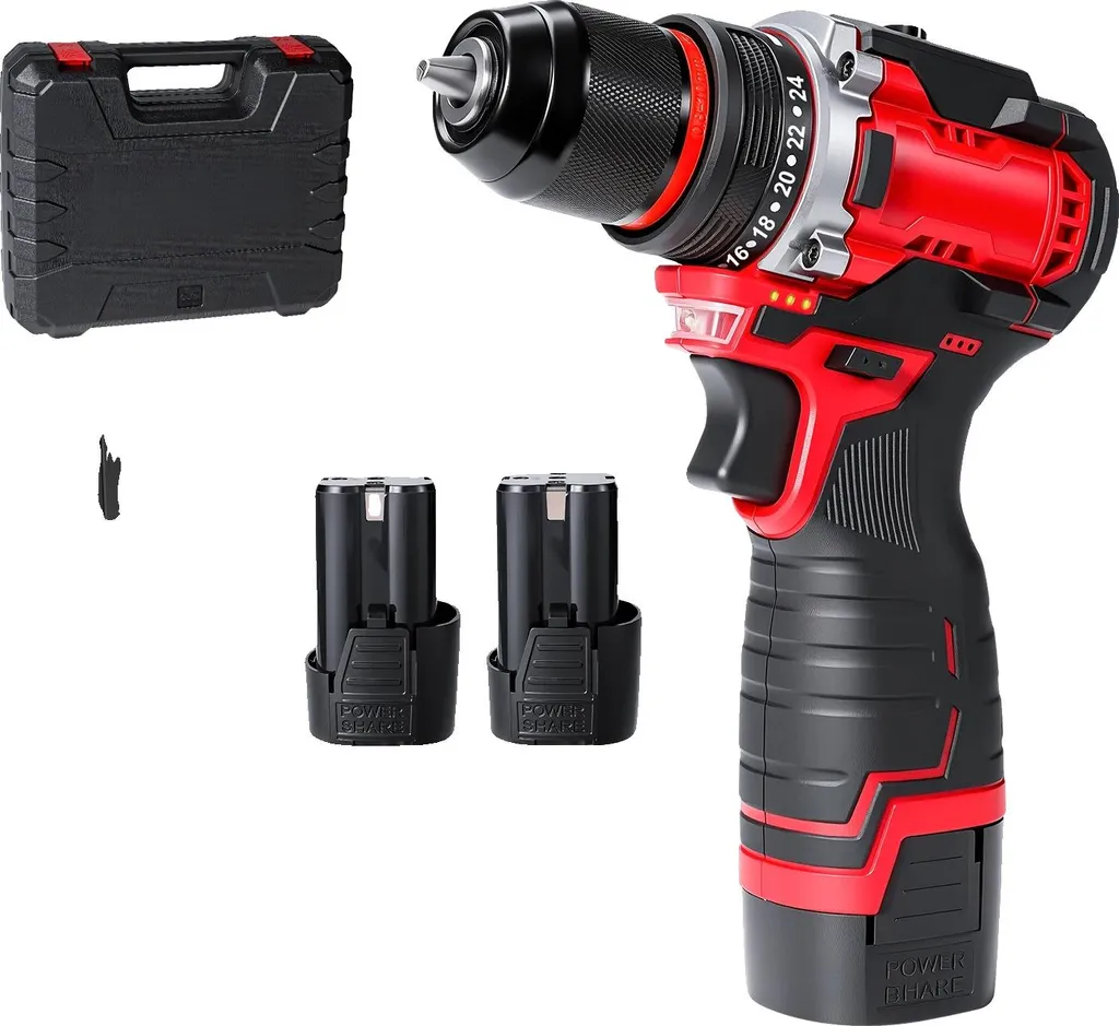 Trapano Avvitatore a Batteria 24+1 Livelli Motore Brushless Professionale