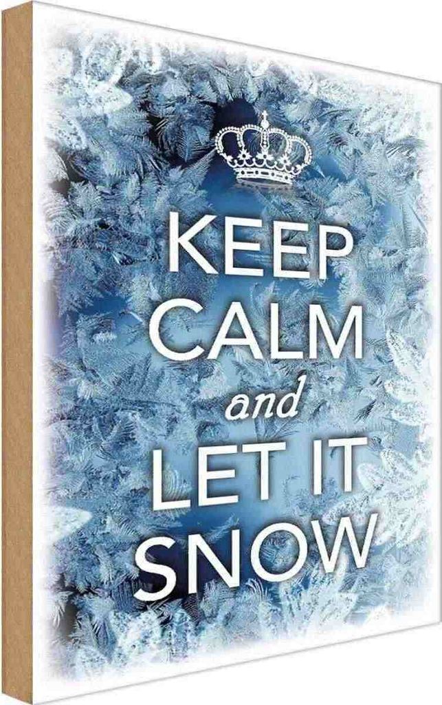 vianmo Holzschild 30x20 cm Keep Calm and let ist snow