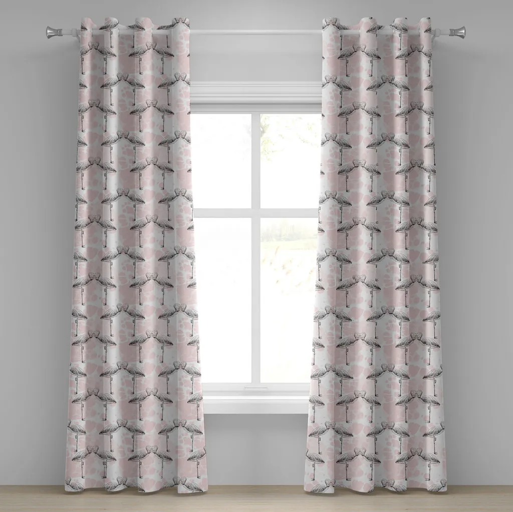 Rideau Saint-Valentin pour chambre à coucher motif flamant rose romantique