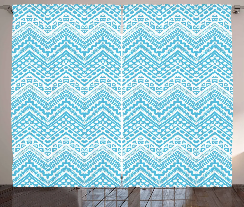 Tenda Rustica Azzurra Chevron - Abakuhaus 280x225 cm Stile Etnico