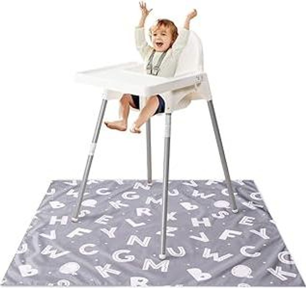 Winthome Hochstuhl Unterlage Baby- Spritzmatte Wasserdicht und Rutschfest, Spielmatte Baby Einfach zu Säubern, Matte Waschmaschinenfest, Krabbelma...