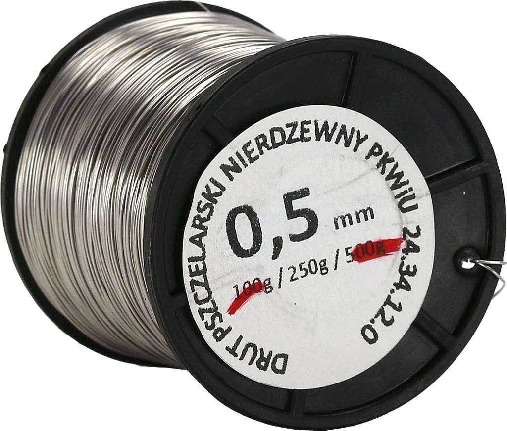 Wabendraht aus Edelstahl, Ø 0,5 mm, Spule 250 g, rostfrei
