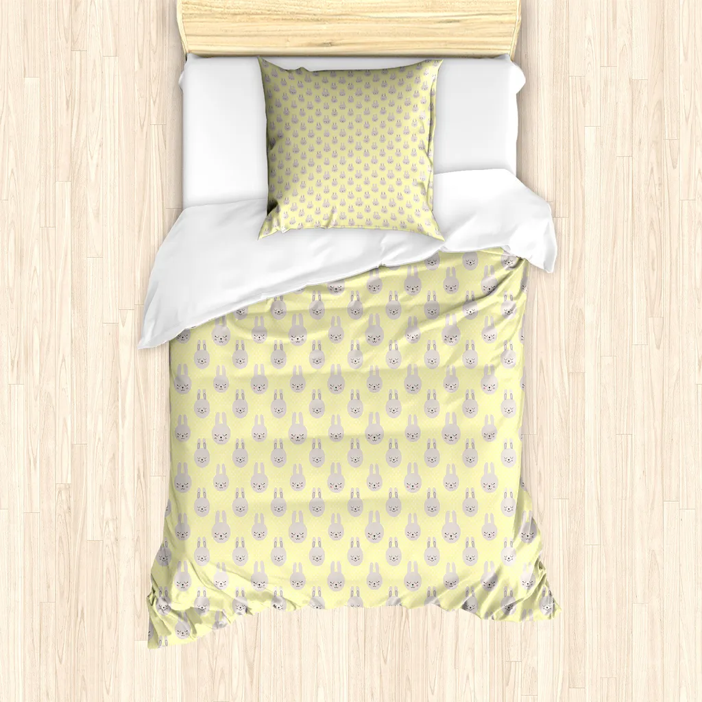 Lenzuola Gialle a Pois per Bambini | Set Copripiumino 135x200 cm