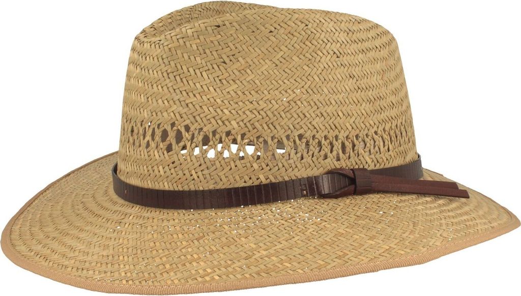 Fiebig Modischer Traveller Strohhut aus 100% Naturstroh, beige, Gr. L