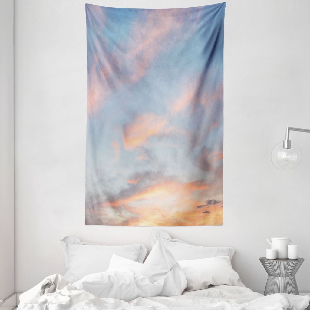 ABAKUHAUS Himmel Wandteppich und Tagesdecke, Wolken Sonnenuntergang aus Weiches Mikrofaser Stoff Waschbar ohne Verblassen Digitaldruck, 140 x 230 c...