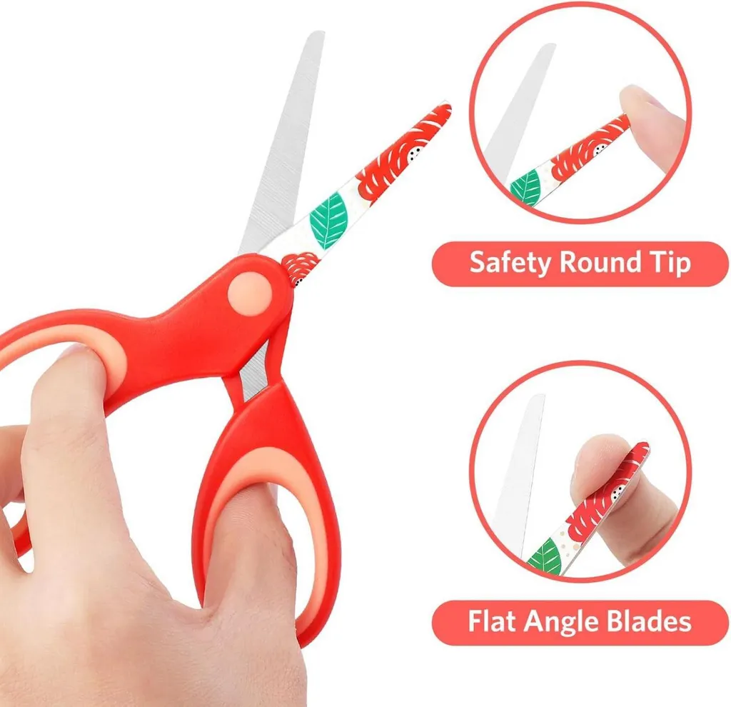 Ciseaux Gaucher Enfant Anti-Blessure - Solution de Coupe Sécurisée Lot de 3 - 3