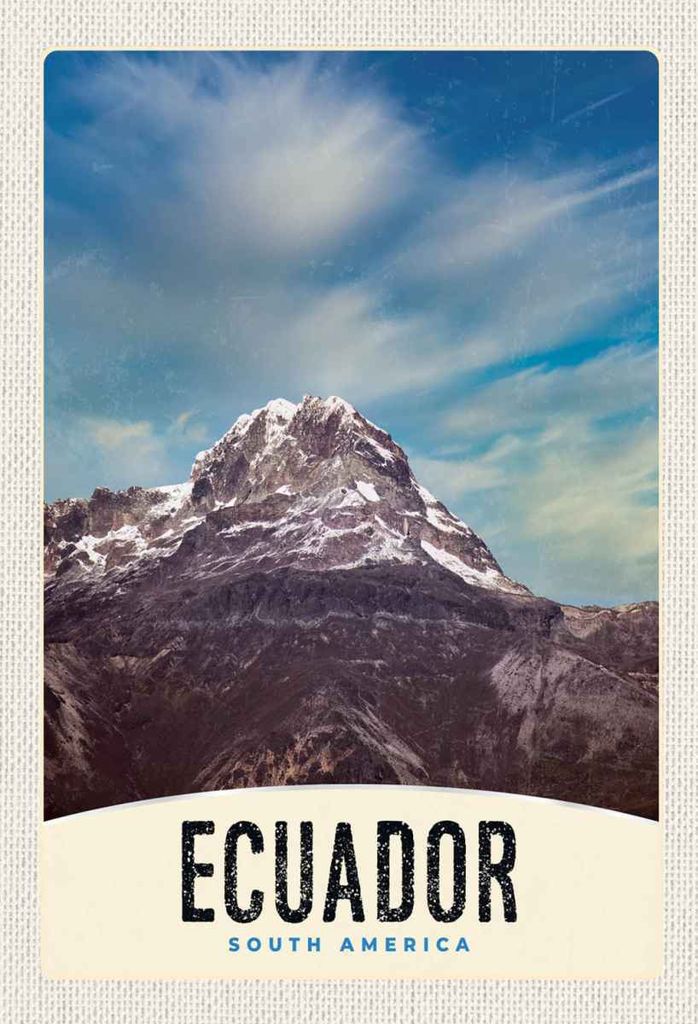 vianmo Holzschild 30x20 cm Ecuador Süd Amerika Gebirge Schnee Bildmotiv Reisemotiv Abenteuer Reisen