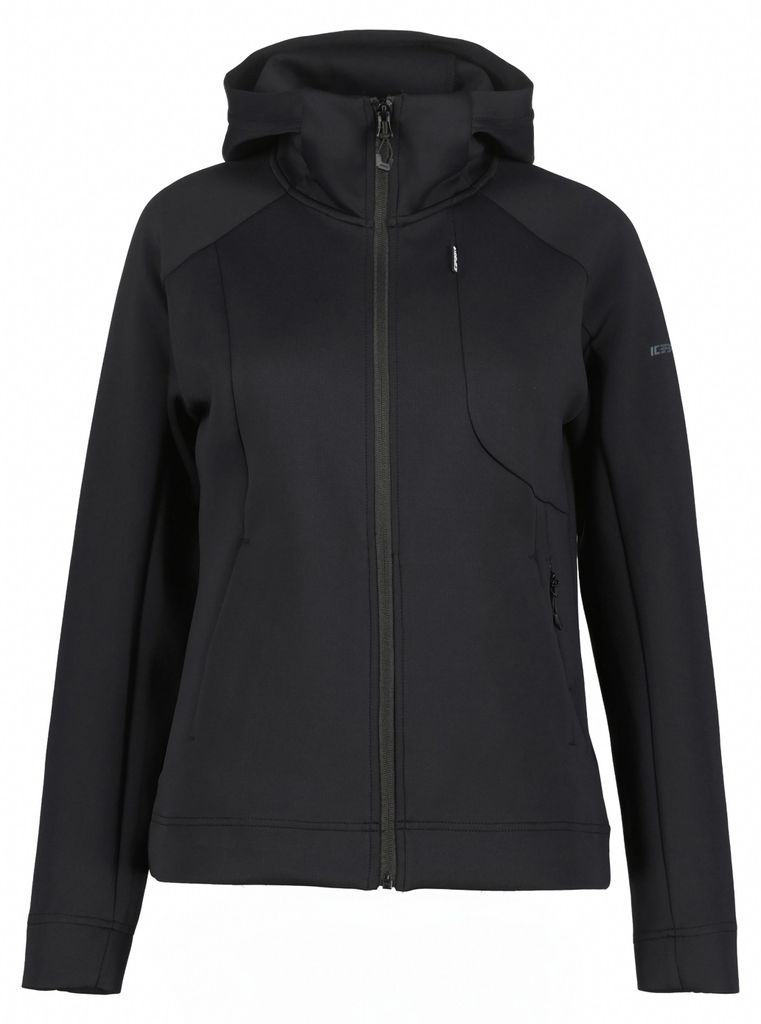 Icepeak Bunnell Midlayer mit Kapuze für Damen, Farbe:Schwarz, Größe:L