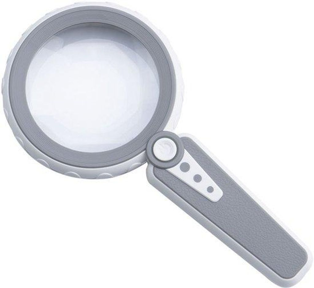Handvergrootglas mit 45-facher Vergrößerung und Beleuchtung, 12,7 cm groß, für Senioren, Lesen, Schmuck, Münzen usw., grau