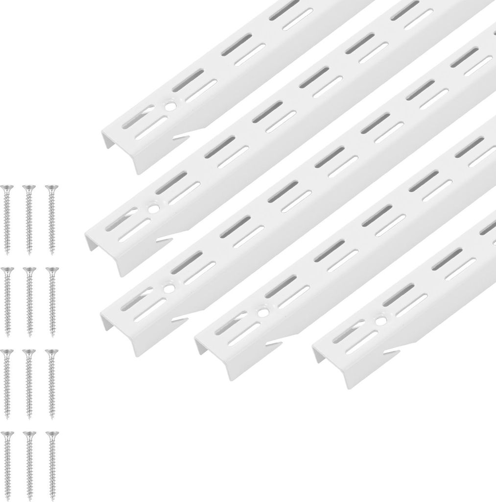 SucceBuy Regalschiene 1536 mm 5er-Set aus Stahl für verstellbare Wandregale
