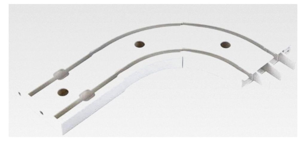 Mardom Rundbögen mit Endstück (2 Stück) - für 2-läufige Gardinenschienen und Vorhangschienen - aus PVC - mit 6 Profilkappen und 4 Stopfen - We...