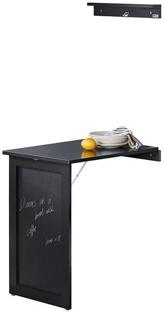 Rootz Klappbarer Wandtisch mit Tafel - Schreibtisch - Esstisch - platzsparendes Design - einfache Montage - kreative Memoboard-Oberfläche - Hellgr...