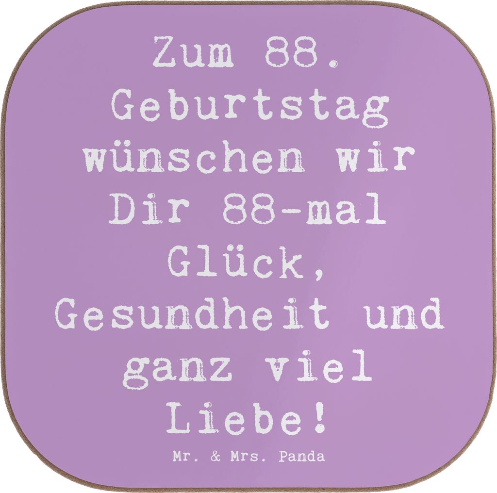 Mr. & Mrs. Panda unterleger Spruch 88. Geburtstag Glückwünsche - Lavendeltraum - Geschenk, Tischschoner, Erinnerungsgeschenk, Geburtstagsgeschenk...