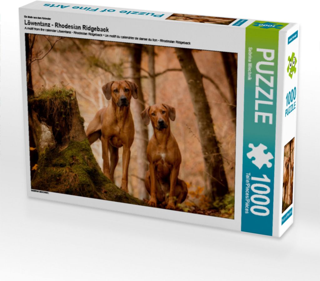 CALVENDO Puzzle Ein Motiv aus dem Kalender Rhodesian Ridgeback - Herzen auf vier Pfoten | 1000 Teile Lege-Größe 64x48cm Foto-Puzzle für glückli...