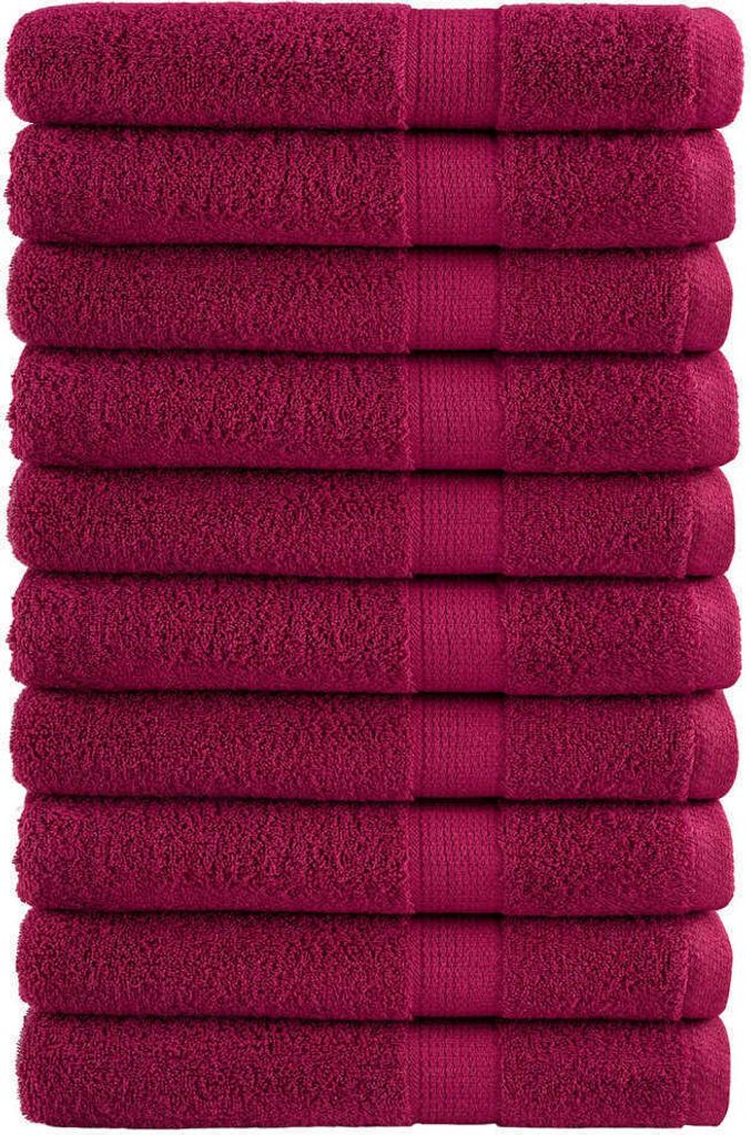 Premium Handtücher SOLUND 10 Stk. Bordeaux 100x200 cm 600 g/m²