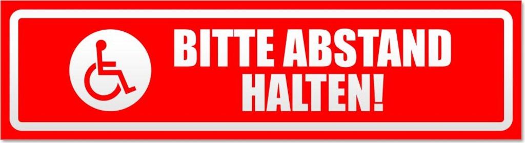 Bitte Abstand halten! Motiv 2 invertiert Magnetschild Schild magnetisch
