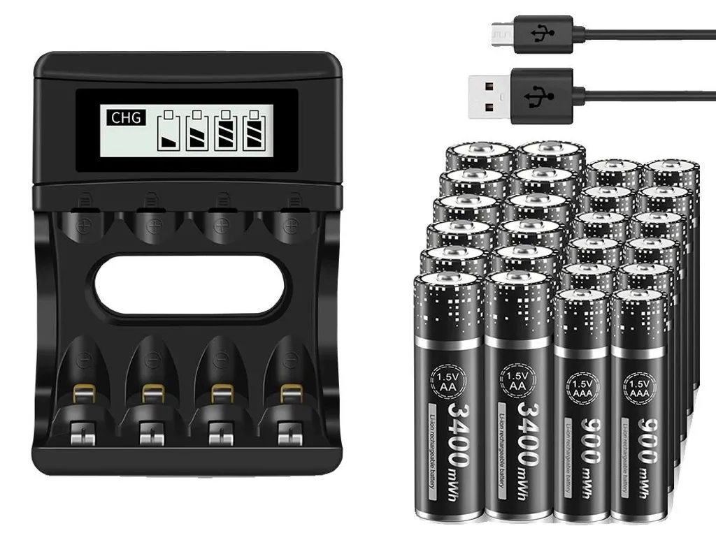Piles Rechargeables Lithium pour Jouets et Manettes AA AAA avec Station