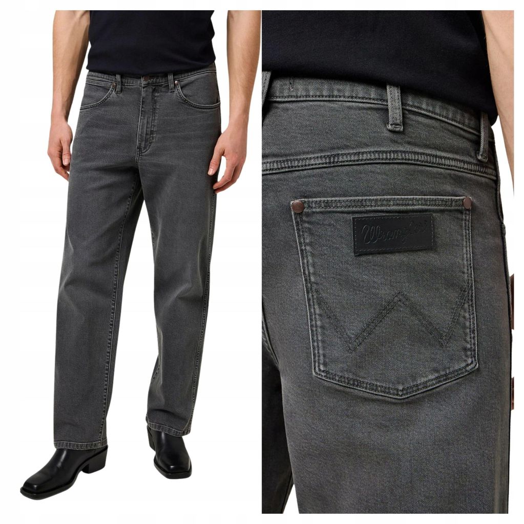 Wrangler | Jeansy męskie, luźny, prosty krój, kolor: szary, Zdjęcie produktu 