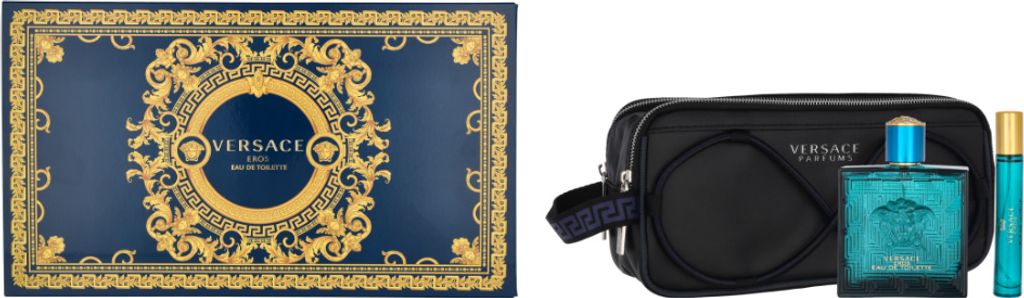 Edt Spray 100 ml/ Edt Travel Spray 10 ml/ Toilet Bag Versace Eros Pour Homme Giftset
