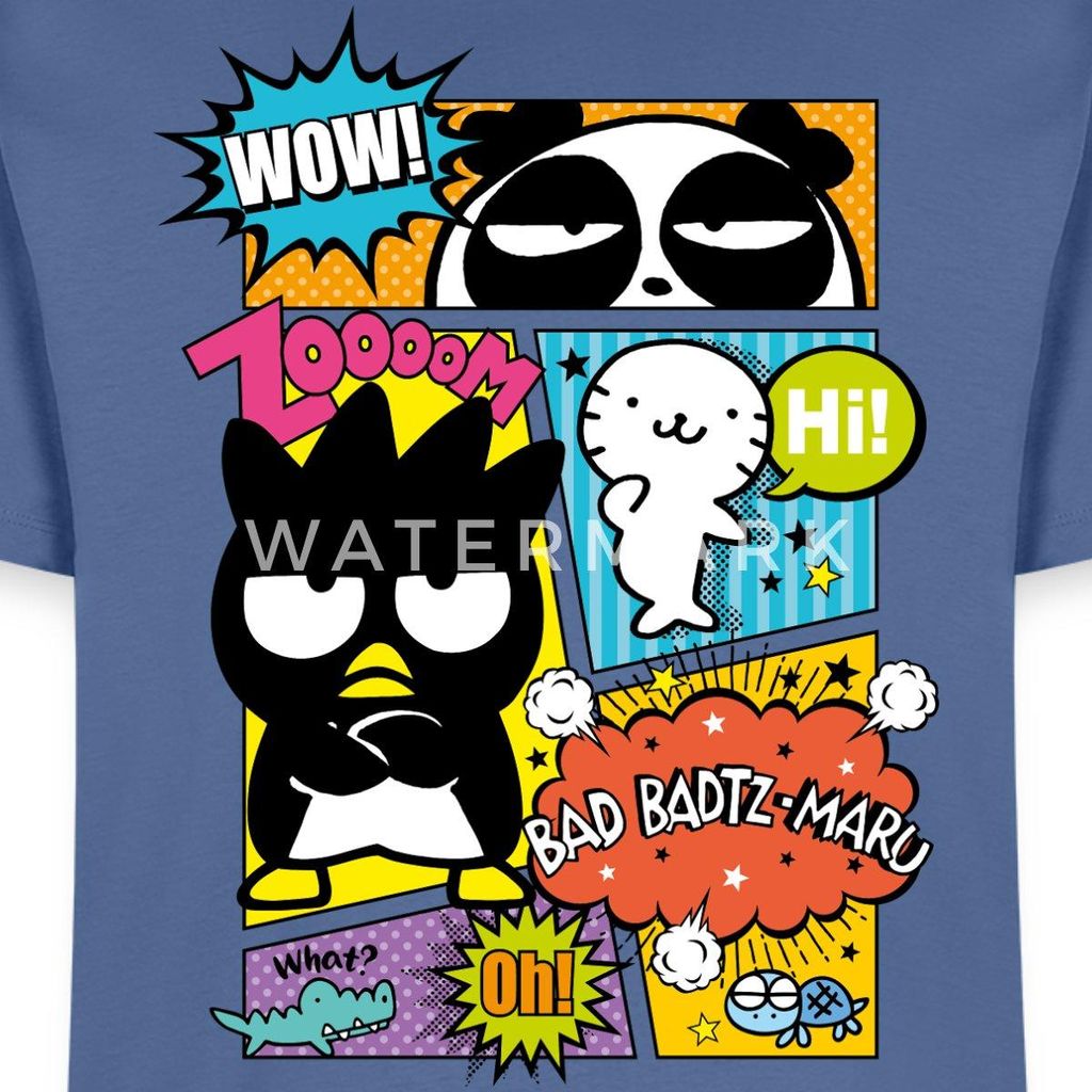 Spreadshirt Bad Badtz-Maru Mit Freunden Im Comic Stil Männer Premium T-Shirt, XXL, Taubenblau