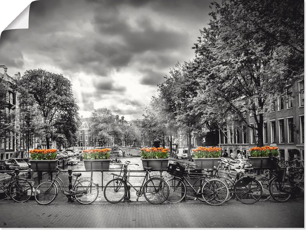 ARTland Poster Amsterdam Herengracht Sonnenstrahlen II Größe: 80x60 cm
