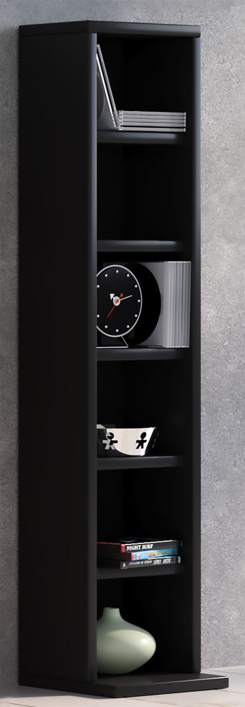 VCM Holzregal stehend | platzsparender CD Schrank für 102 CDs oder 36 DVDs | Maße: H. 92 x B. 21 x T. 20 cm | Elegantes DVD Regal stehend | Blu-R...