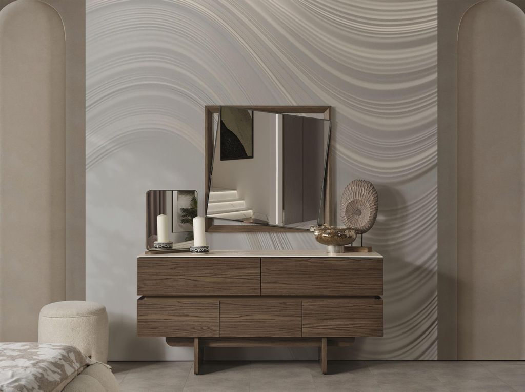 Luxus modern Sideboard Spiegel Schlafzimmer Einrichtung Möbel Holzmöbel