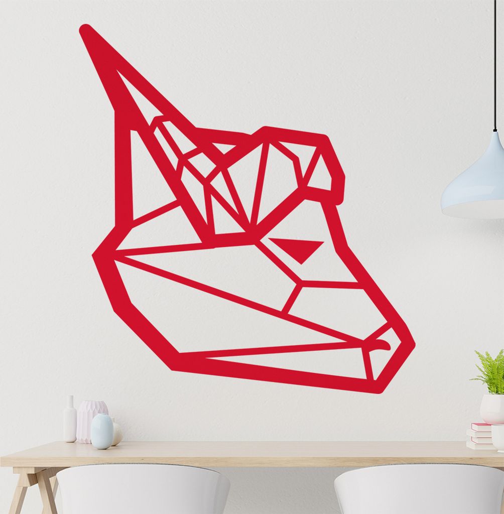 Wasserbüffel Polygon Wandtattoo Wandaufkleber Wall Sticker - Dekoration, Küche, Wohnzimmer, Schlafzimmer, Badezimmer