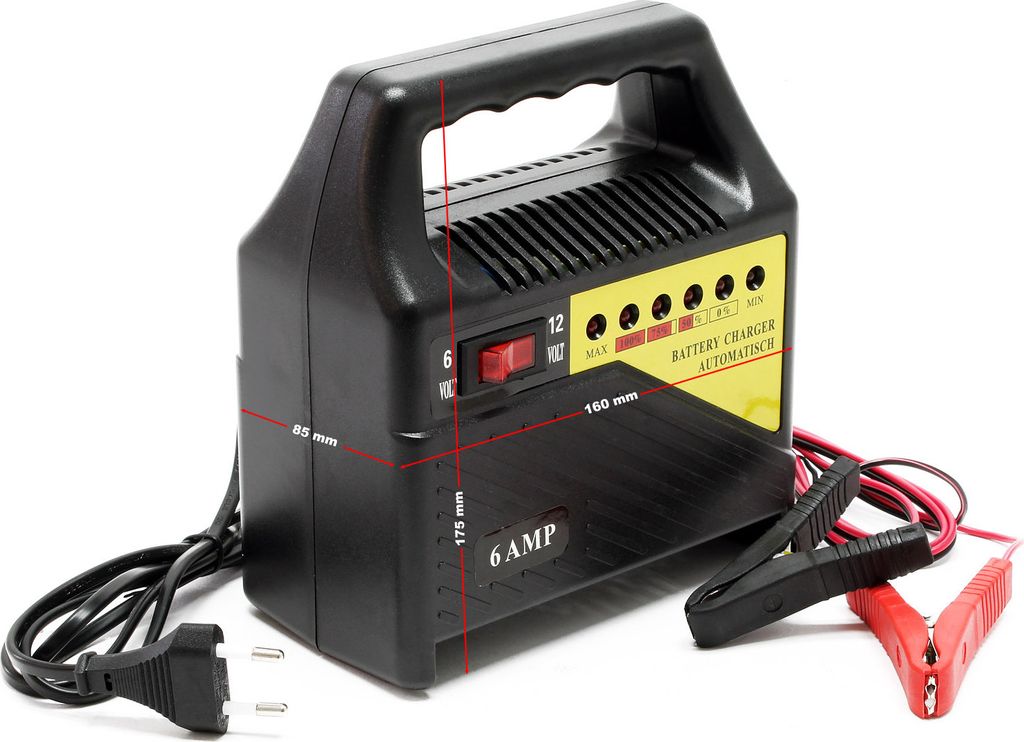 Nabíječka baterií Wiltec 6V 12V 6A pro automobily, Obrázek produktu 2