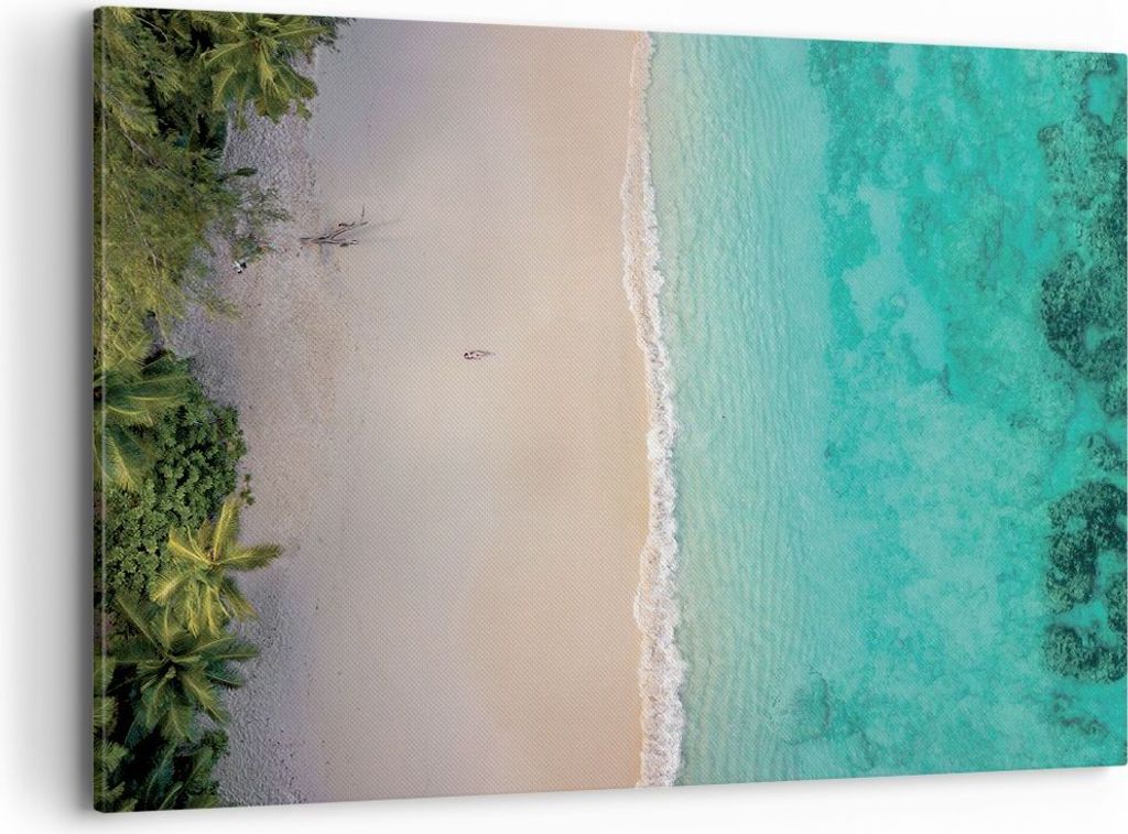 Bild auf Leinwand - Leinwandbild - Einteilig - Strand Tropen Rand - 100x70cm - Wand Bild - Wanddeko - Wandbilder - Leinwanddruck - Bilder - Wanddek...