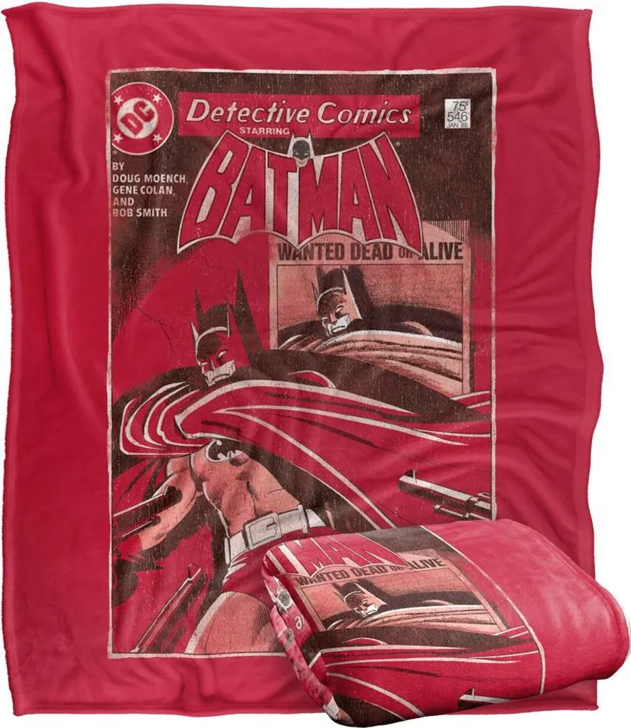 Batman Couverture Wanted Dead Or Alive TV18414 Plaid BD Taille Unique