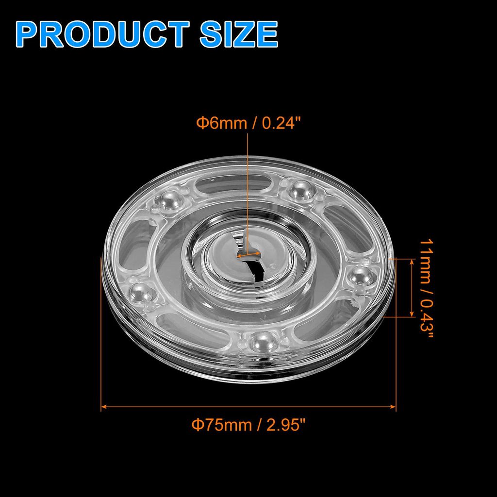 Acryl Lazy Susan Drehteller, 3 Zoll Clear Organizer Kugellager 360 Grad Drehbare Ablage fš¹r Gewš¹rzregal Tisch Kuchen Kš¹che Vorratskammer D...