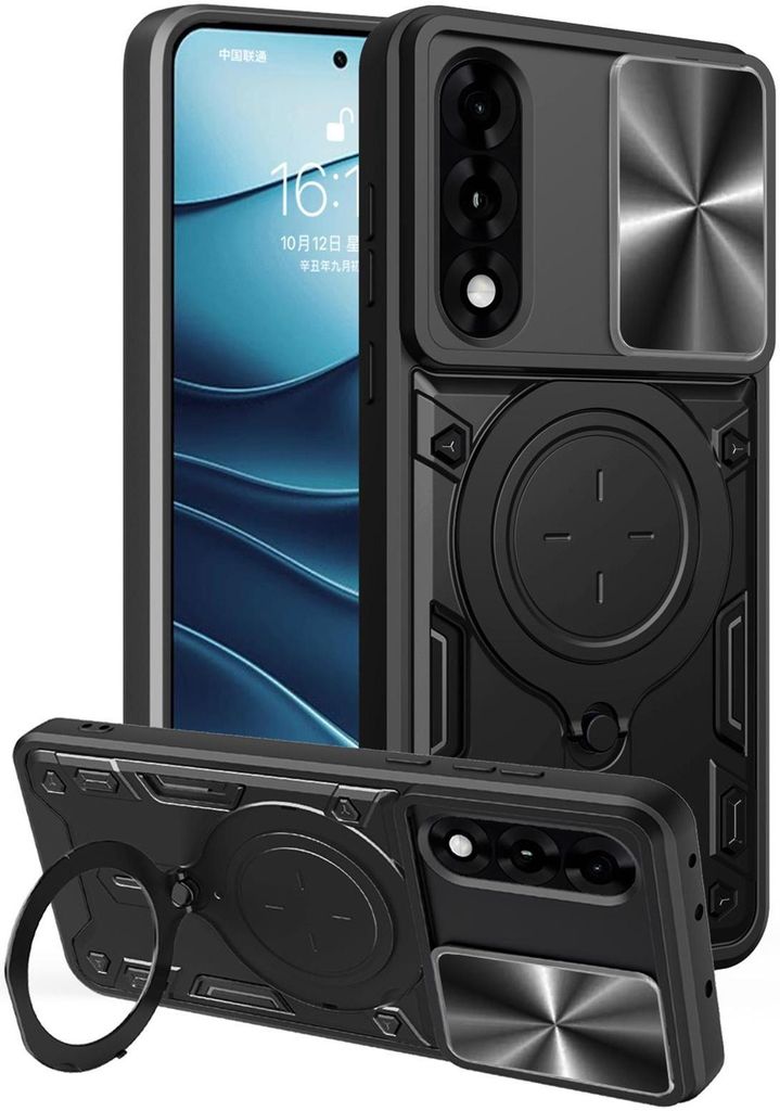 Hülle für OnePlus Nord 5 - Phonesta CamLock Back Cover mit Kamera-Slider - Schwarz