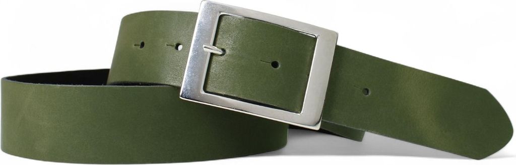 FRONHOFER Gürtel 3,8 cm rechteckige Gürtelschnalle silber, echt Ledergürtel Damen