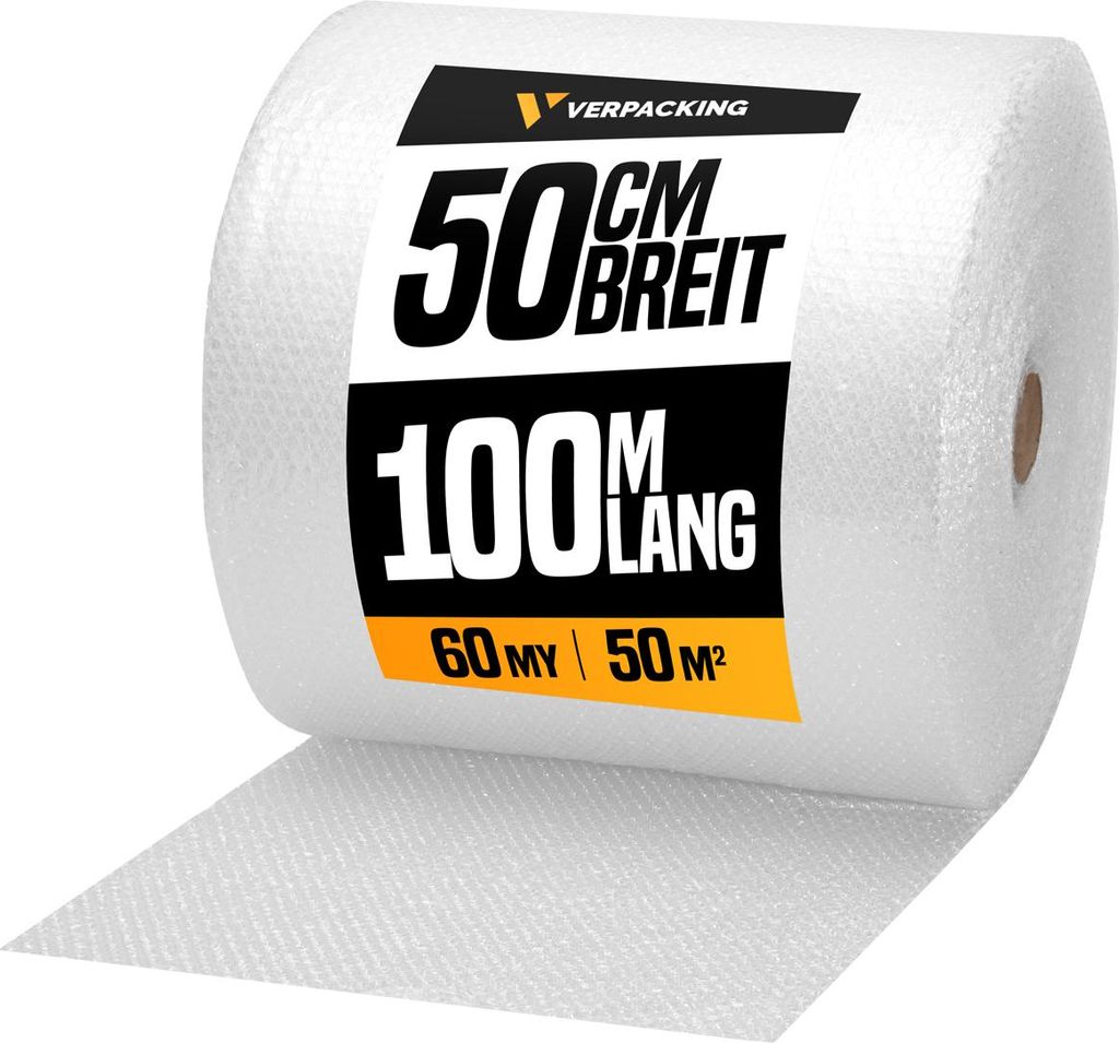 1 Rolle Luftpolsterfolie 50cm x 100m - Stärke 60my