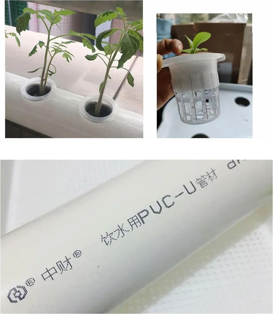 Kit hydroponique PVC 36 trous Ø32 mm avec structure stable 95 cm - 6