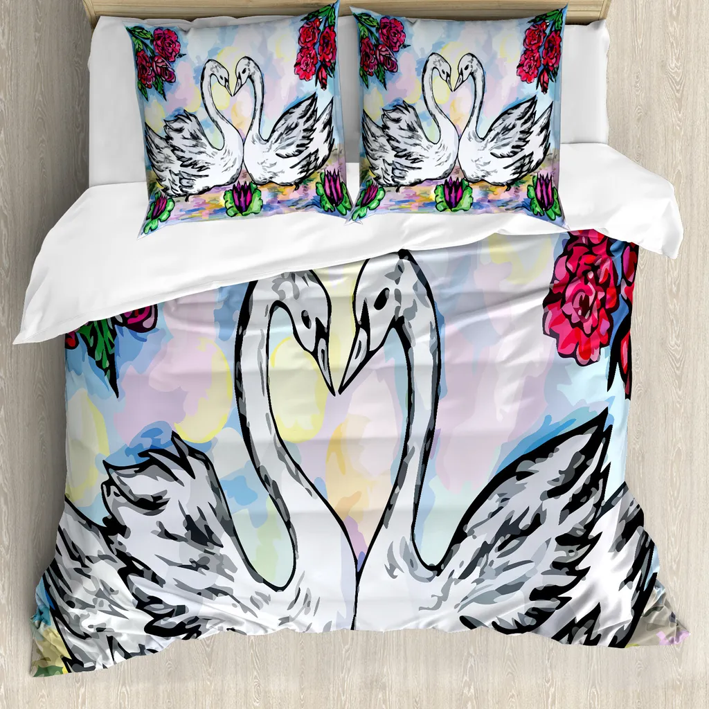 Copripiumino Matrimoniale Cigni 200x200 Antiacaro ABAKUHAUS