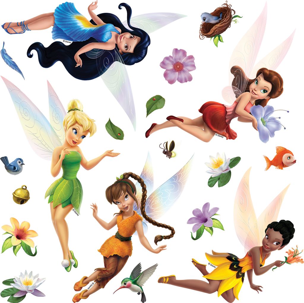 Disney Wandtattoo Feen Grün, Blau und Orange - 600225 - 30 x 30 cm