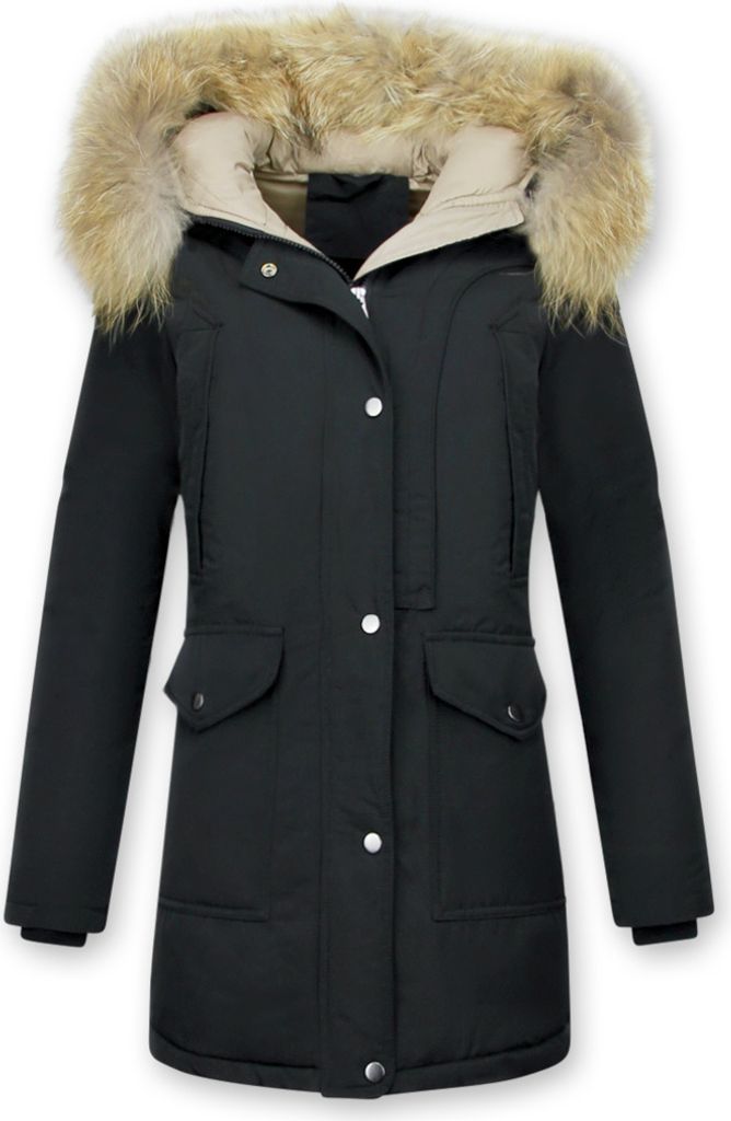 Jacke Mit Fellkragen Winterjacke Da Lang - L
