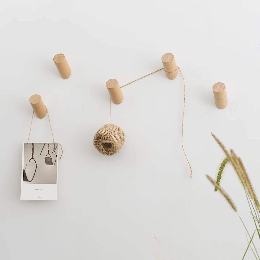 Wandhaken Holz Rund,Kleiderhaken Holz Wand Garderobe Produktbild 4