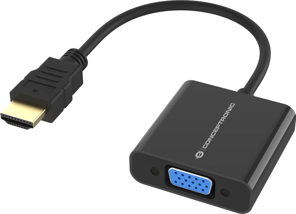 CONCEPTRONIC Adapter HDMI, -> VGA, 1080P 60Hz, 0.25m, sw