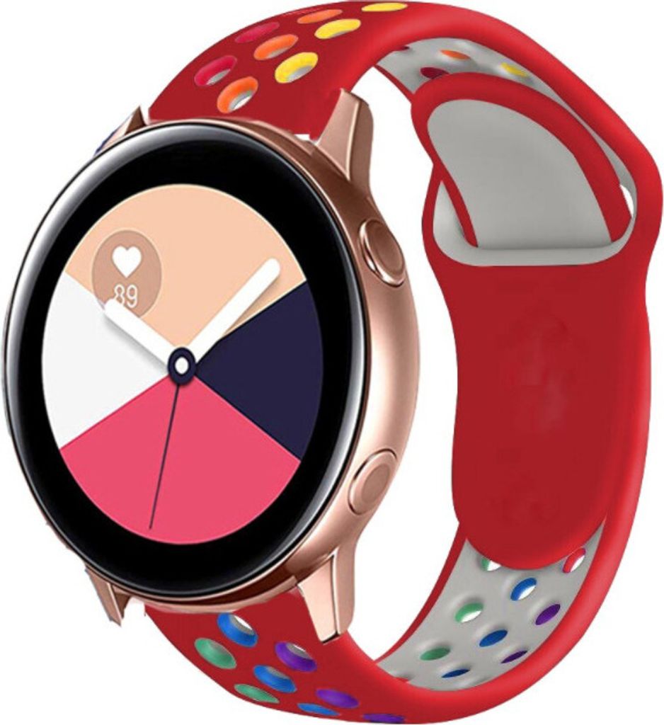 Strap-it Samsung Galaxy Watch Active / Active 2 Sportarmband (Bunt Rot)