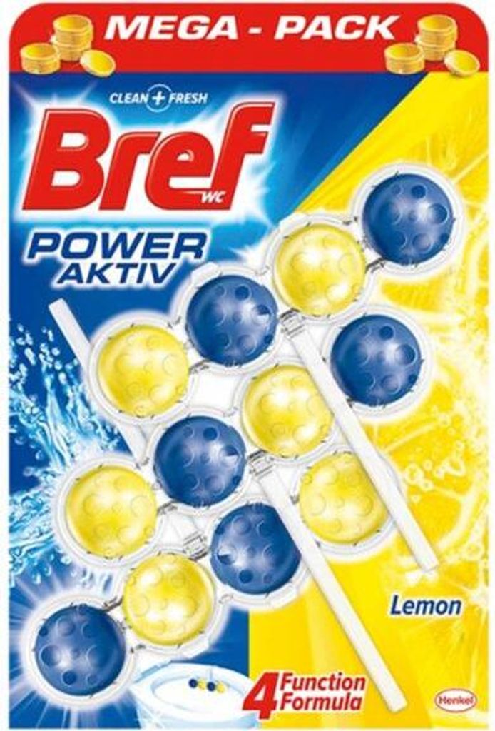 Bref WC Power Aktiv 4 Fach Kraft Lemon Duft 3 x 50gr WC Produktbild 4