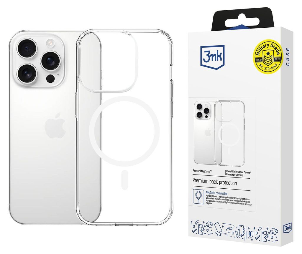 3MK Armor MagCase iPhone 14 Pro, transparante MagSafe hoes Productafbeelding 
