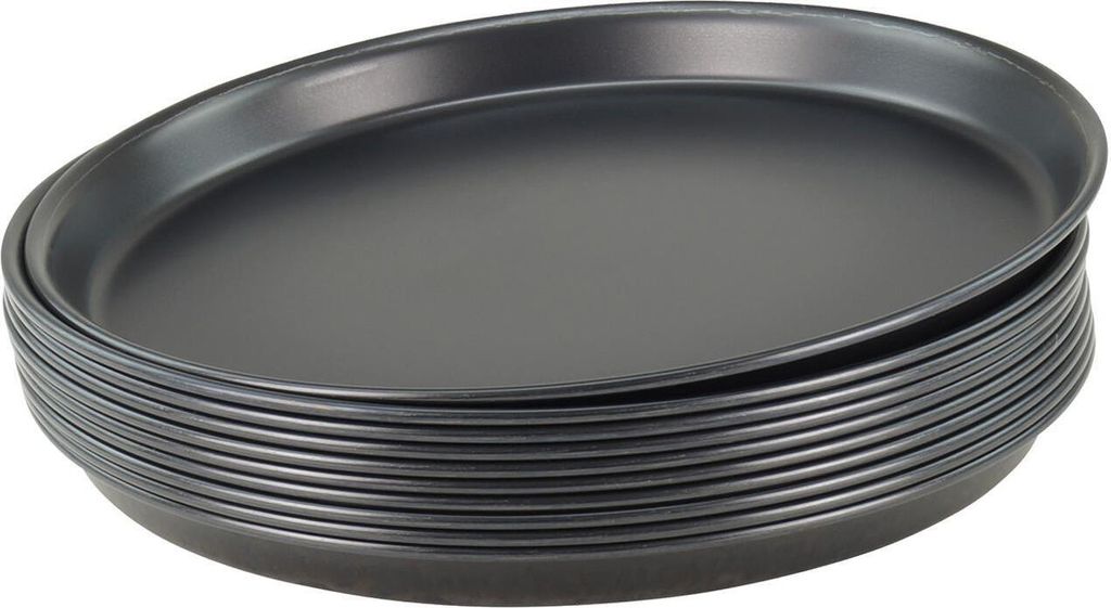 10 Stück Pizzablech rund aus Blaublech Ø 26cm schwere Profiqualität