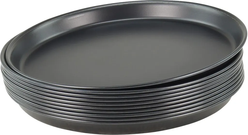 10 Pezzi Vassoio Pizza Ferro Blu Ø 26cm - Risultato Forno a Legna