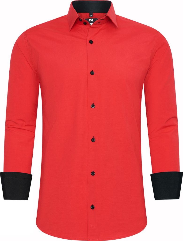 Business-Hemd Herren Kontrast Hemd "R-NEAL" Hochzeit-Hemd Slim Fit Hemden Stretchhemd S - 4XL G44