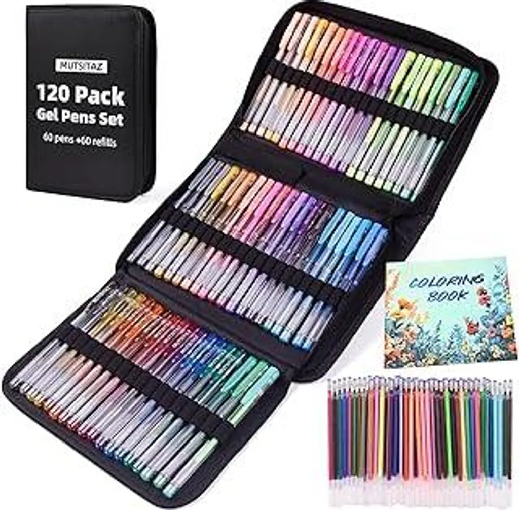 Set 120 Penne Gel Mutsitaz Professionale per Libri da Colorare Adulti